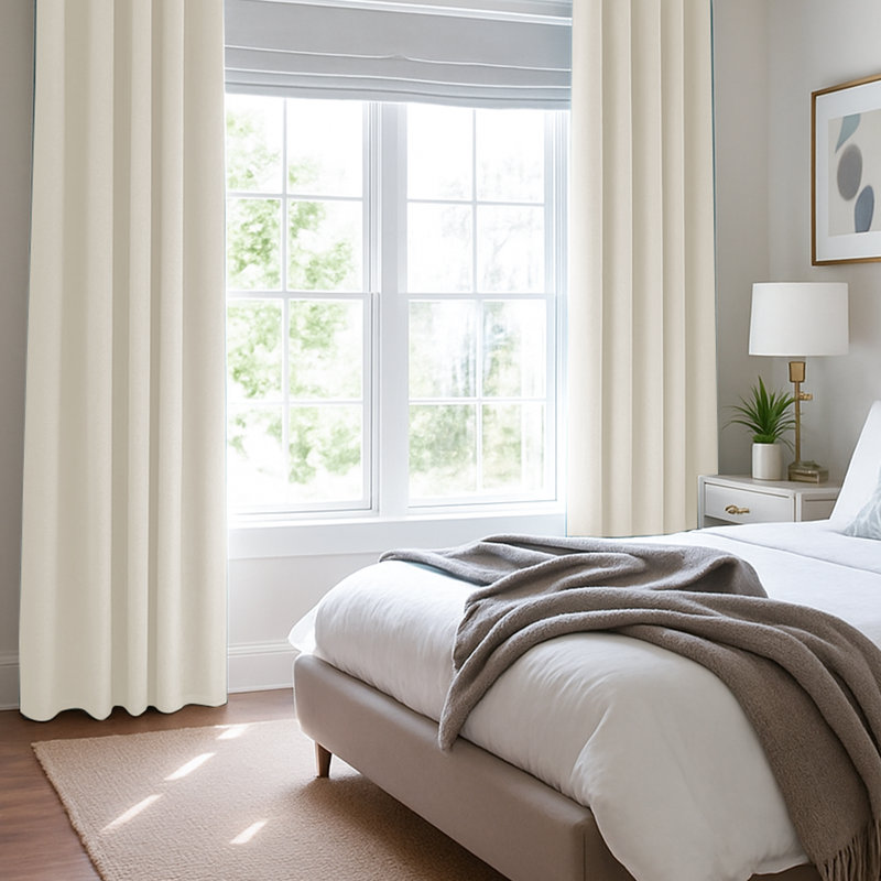 Paire de rideaux occultant et isolants avec œillets Ipswich , Crème, l 52" x L 84"