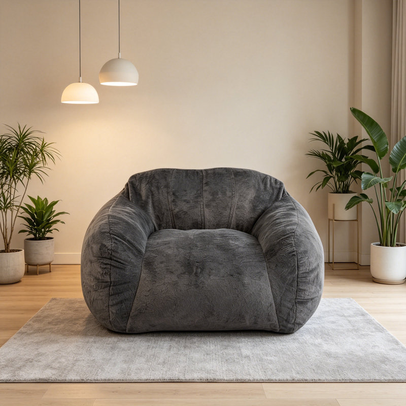 Fauteuil à billes en fausse fourrure