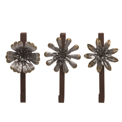  Metal Rustic Flower Wreath Hanger Set of 3 Spring Home Decorations