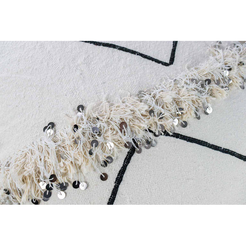 Repose-pieds Bernina, Mélange de laine et de coton blanc