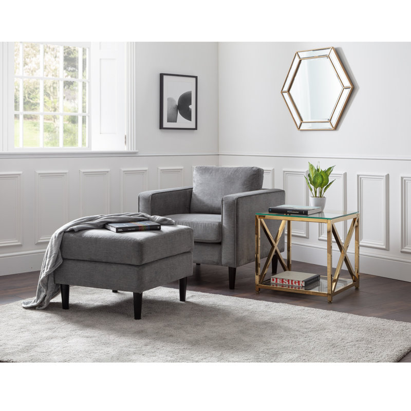 Gagarin Velvet Armchair, Grey Linen