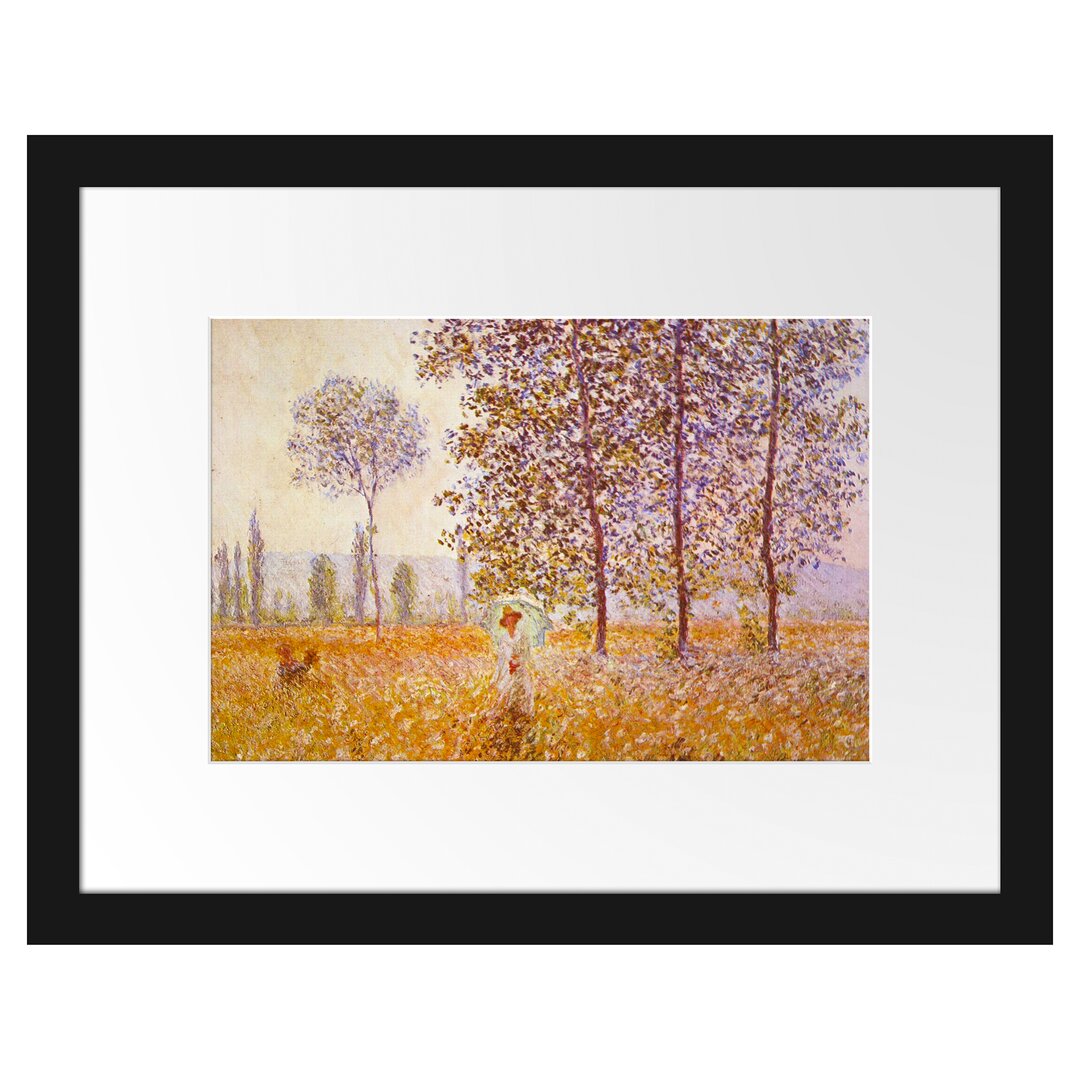 Gerahmter Kunstdruck Poplars in the Sunlight von Claude Monet