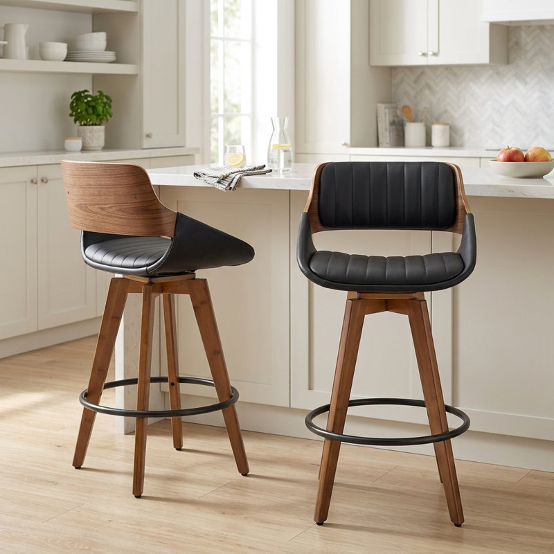 Jobani Swivel Stool, Black, Counter Stool (26" Seat Height)