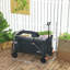 Outsunny Folding Trolley on Wheels, Garden Cart with Openable Sides-111159931