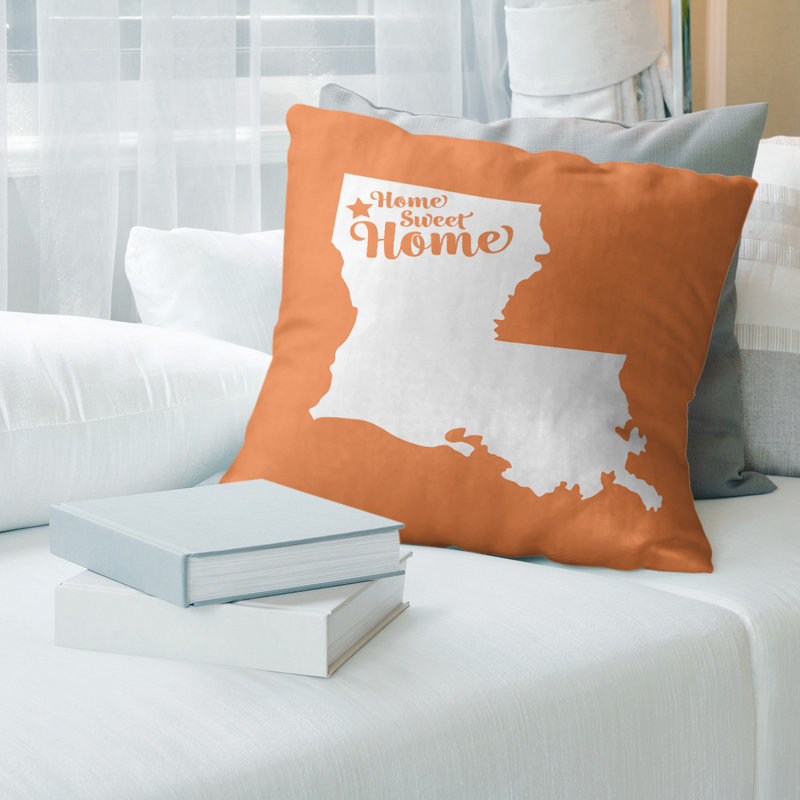 Coussin décoratif home, Shreveport, 14 po x 14 po, Orange