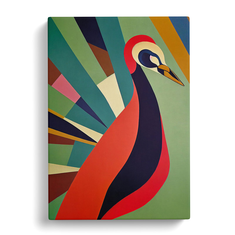 Peacock Abstract - Wrapped Canvas, 60cm H x 40cm W