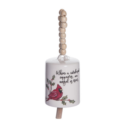 Ceramic Bell Cardinal Angel Wall Art - Multicolor Indoor Decoration for Christmas, Perfect Gift for Hostess, Unique Home Decor, Charming Holiday Accent, Beautiful Ceramic Wall Hanging for Any Room