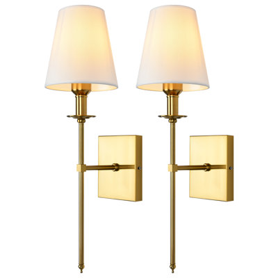 Dimmable Indoor Wall Sconces Iron Wallchiere Vanity Lighting Fixtures(Set of 2)