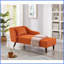 Méridienne en velours avec coussin Modern L 58,3 po pour salon / chambre à coucher