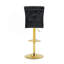 Ensemble de table de bar et tabourets Modern, table de pub ronde avec plateau en verre avec base et 2 tabourets de bar en cuir de polyuréthane gaufré crocodile noir avec hauteur réglable et pivotant, ensemble bistro Home Bar-133403270-133403272-133403274