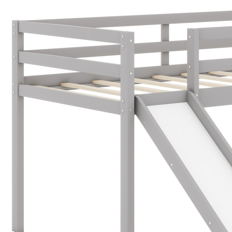 Loft Bed With Slide, Gray
