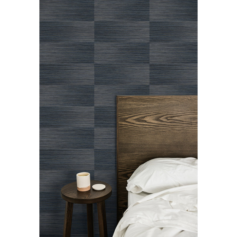 Papier peint en vinyle gaufré Designs Cinder Moston Blocks, Bleu Aegean