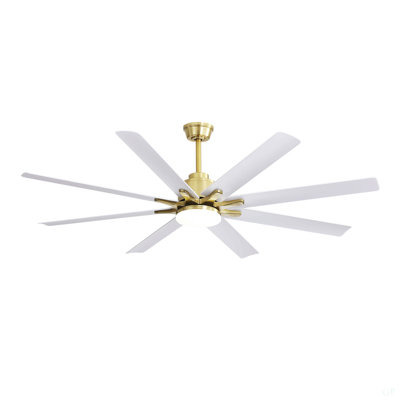 66 Inch Low Profile ABS Ceiling Fan With Dimmable Lights And Smart Remote Control 6 Speed Reversible Noiseless DC Motor For Indoor
