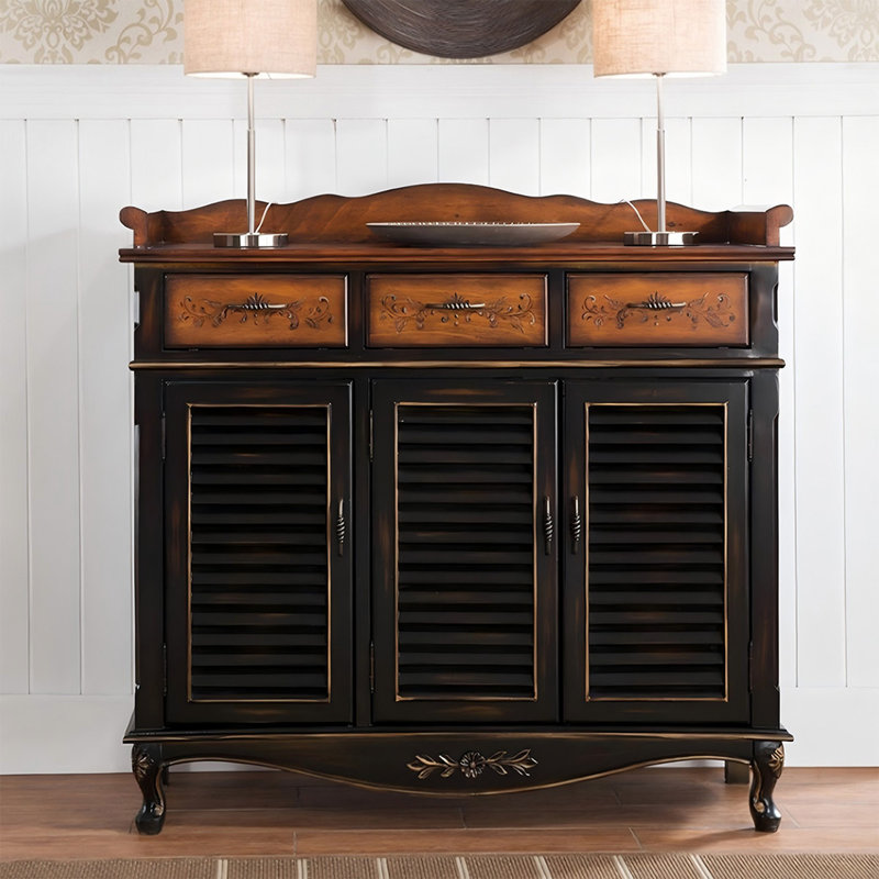Solid + Manufactured Wood Shoe Storage, Black