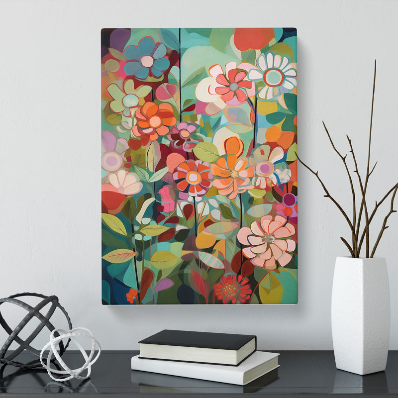Gesele Floral Flowers Retro Vol.11 - Wrapped Canvas, 50cm H x 35cm W x 3cm D