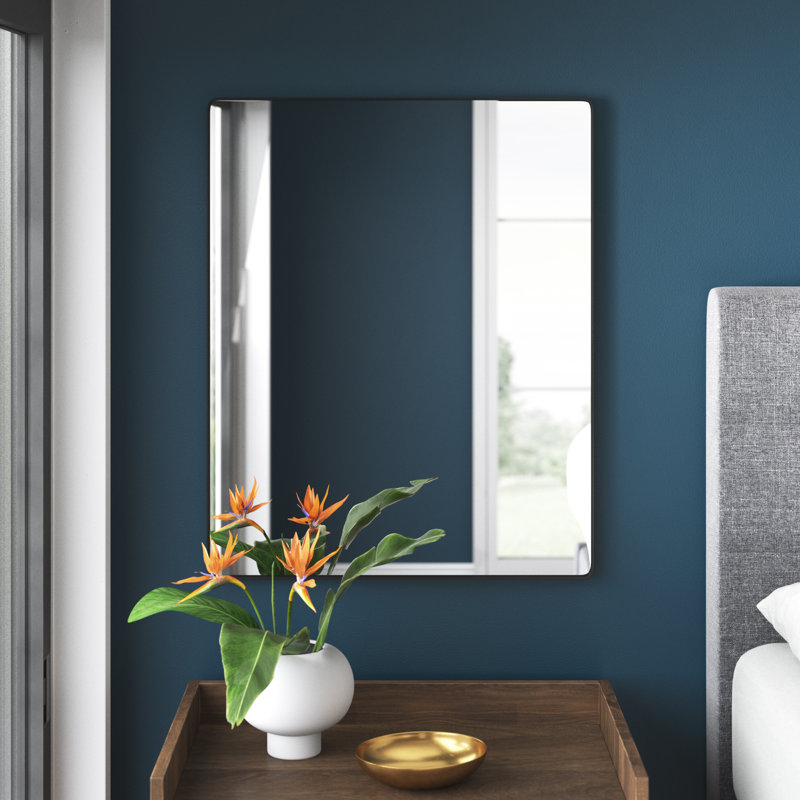 Miroir mural rond Kye - noir, Noir, 24" x 30"
