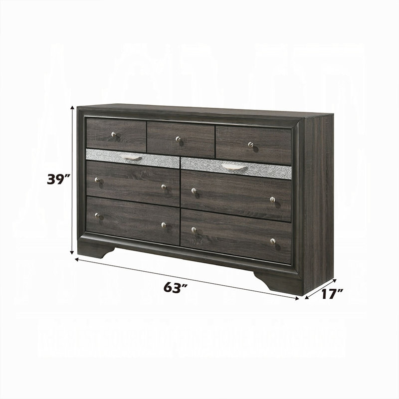 Naima 63'' W 7 - Drawer Dresser, Light Gray