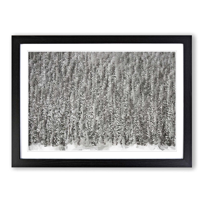 The Winter Forest in Canada in Abstract - Picture Frame Graphic Art Print, Black, 60cm H x 91cm W x 2cm D