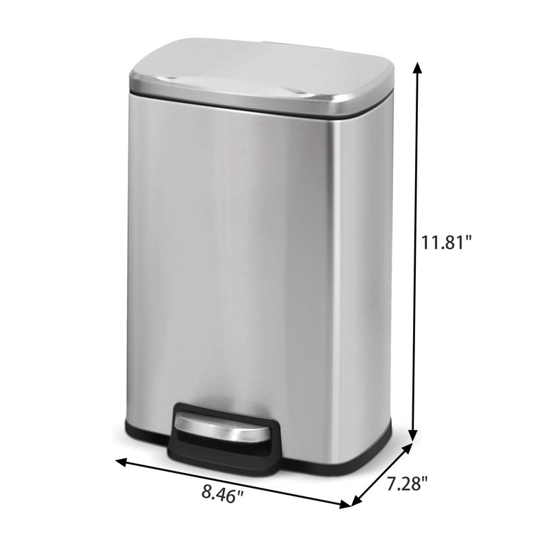 Stainless Steel 1.3 Gallon Step on Trash Can Innovaze