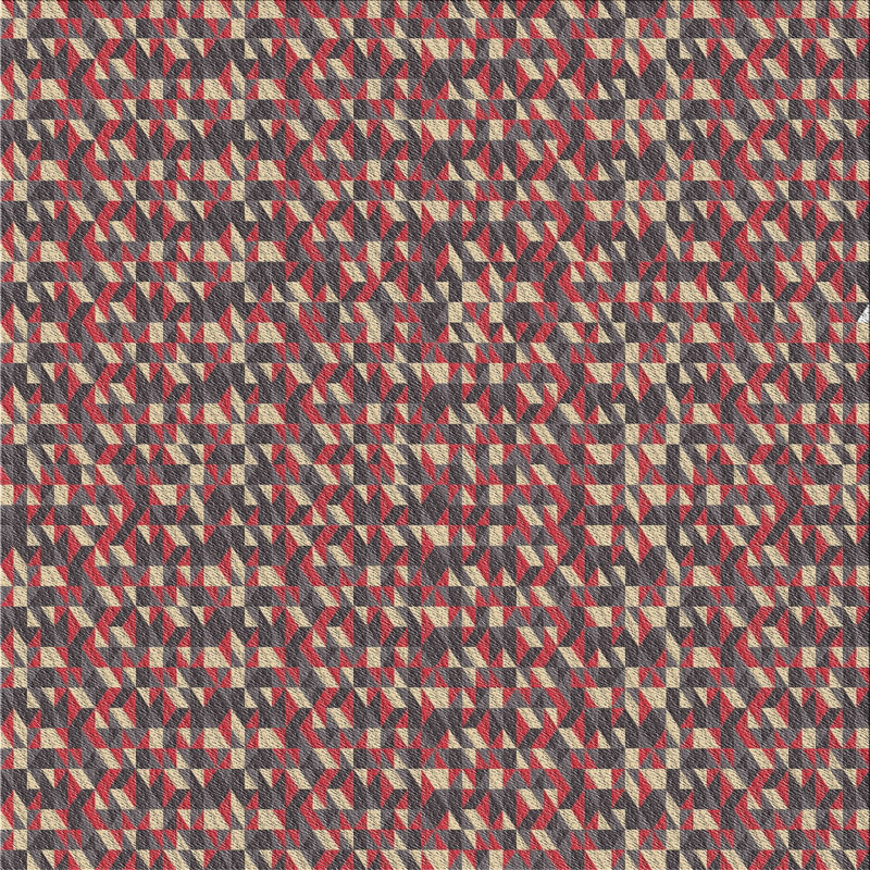 Tapis rouge / noir Power Loom, Carré 3 pi