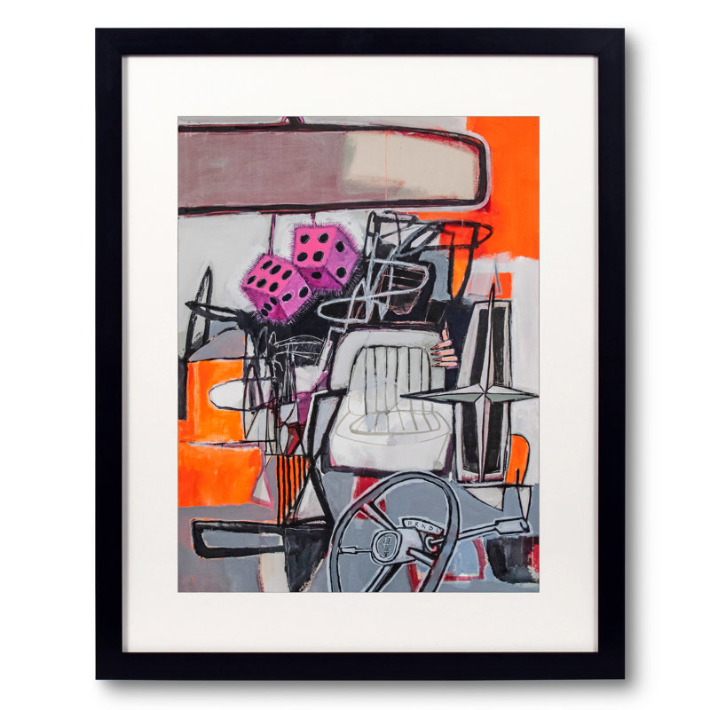Pink Fuzz Scurry by Carlos Davila Rinaldi, Black Framed Paper, 20" H x 16" W