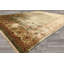 Tapis traditionnel Oushak en soie de bambou, beige sauge, noué à la main, 2,67 m x 3,53 m