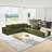 Modern Upholstered Boneless Sectional Sofa Couch Set,Modular 132" L Shaped Sectional Living Room Sofa Set With 6 Pillows,Free Combination Sofa Couch for Living Room,Bedroom-1972580697