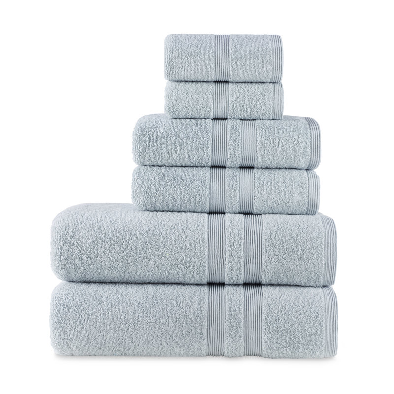 Ensemble de 6 serviettes en coton Haugen, Bleu poudré
