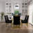 Lismari Black Velvet Upholstered Dining Room Chairs with Gorgeous Top Trim