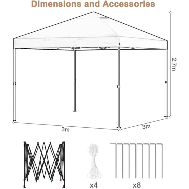 Brunston 3 x 3m Metal Party Tent, Green