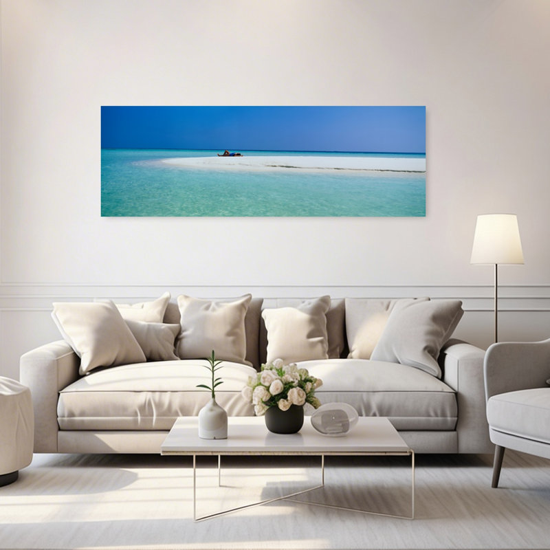 Océan indien, plage de Maldives, art mural, H 60 po x l 20 po