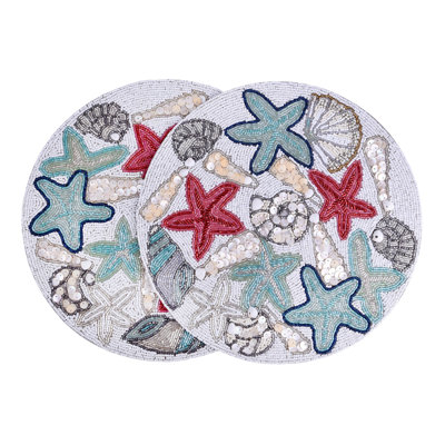 Keynan Beaded Round Placemat