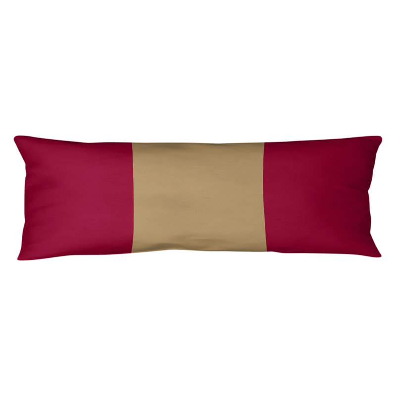 Abel Polyester Medium Pillow, Maroon/Gold/Maroon