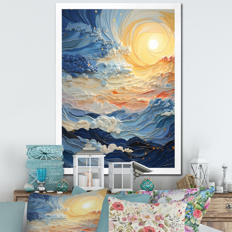 «Yacoub Clouds Whispers of Clouds II», reproduction sur toile, Cadre photo blanc, H 40 po x l 30 po x P 1,5 po