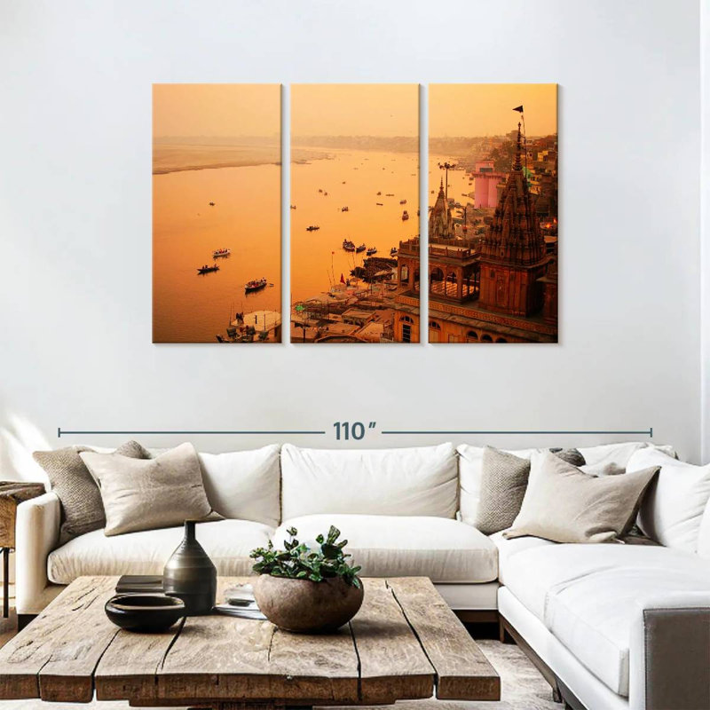 Sebbie Hazy Varanasi Sunset, H 48 po x l 74 po