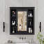 Armoire de rangement murale 35 po x 28 po, armoire à pharmacie, armoire murale moderne avec miroir, armoire à miroir avec 6 tablettes ouvertes (meuble-lavabo non inclus)-1475564024