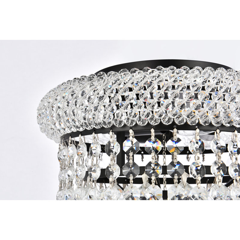 Hallsburg Crystal Semi Flush Mount, Royal Cut, Black