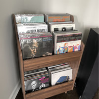 Liam Record Storage Stand Black George Oliver Color: Walnut