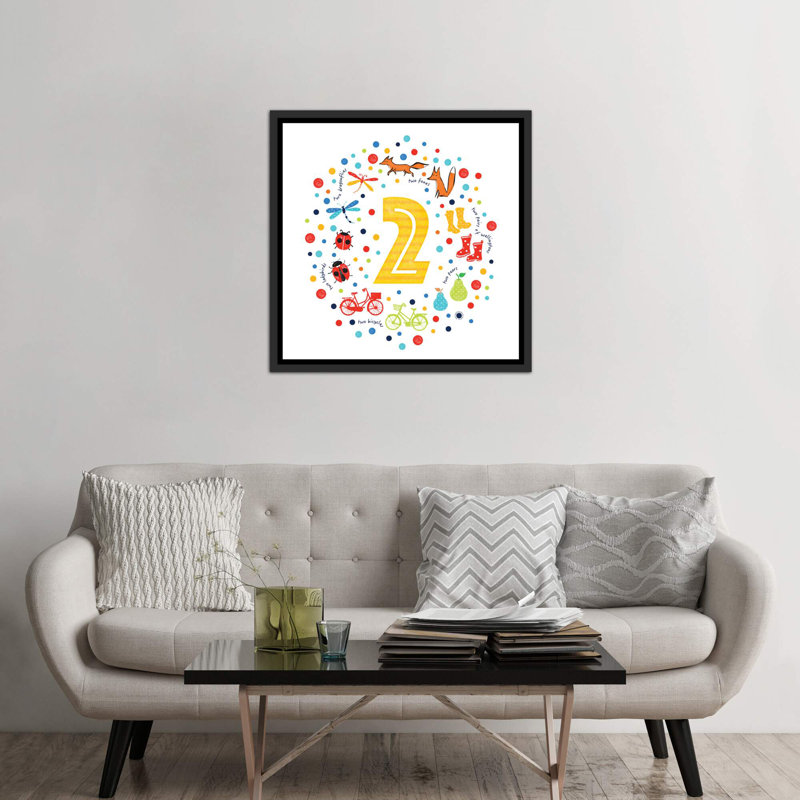 2 - Impression d'art graphique, H 37 po x l 37 po x P 1,5 po, Toile avec cadre noir patiné, Pas de tapis