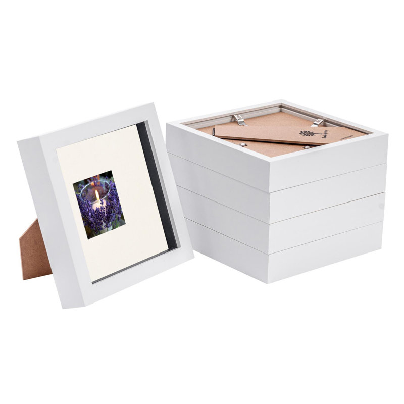 Shadow Box Picture Frame, 17.5cm H x 17.5cm W x 3.5cm D, White/Ivory