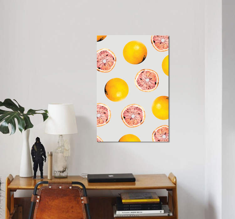 « pamplemousse pattern », impression sur toile, H 12 po x l 8 po x P 0,75 po, Toile tendue, Pas de tapis