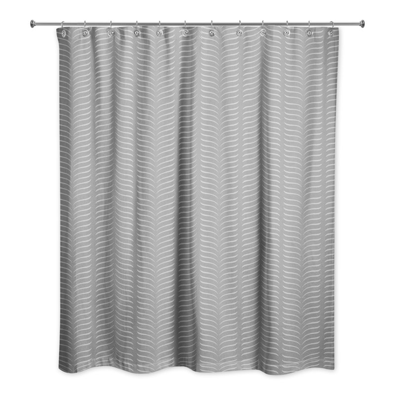 Rideau de douche simple à motif géométrique Adil, Gris