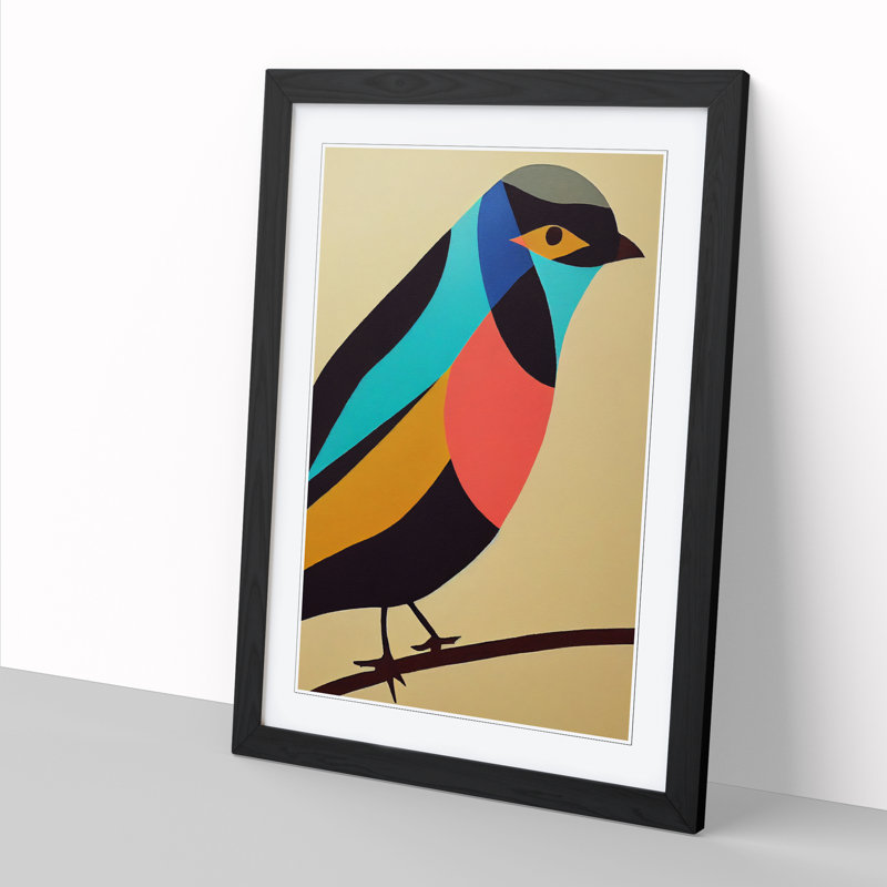 Simple Abstract Bird Vol.2 - Wall Art, 64cm H x 46cm W x 2cm D, Black