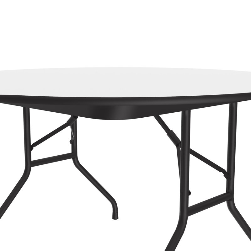 Circular Portable Folding Table, White, 29" H x 48" L x 48" D