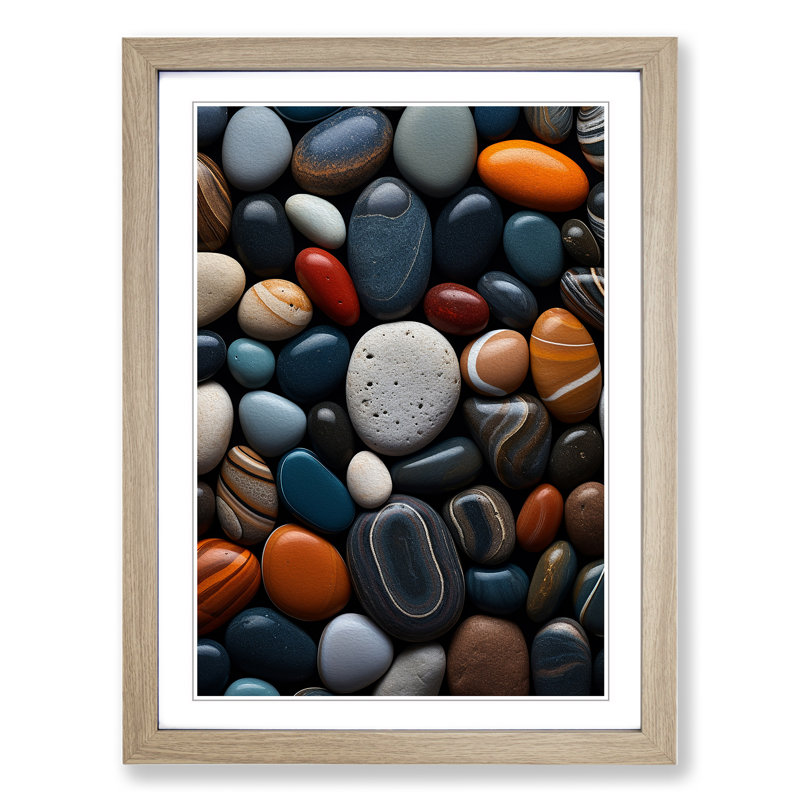 Pebbles Symbolism - Single Picture Frame Print on Wood