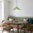 1-Light Dimmable Gray-Green Scalloped Petal Metal Pendant Light-64811491
