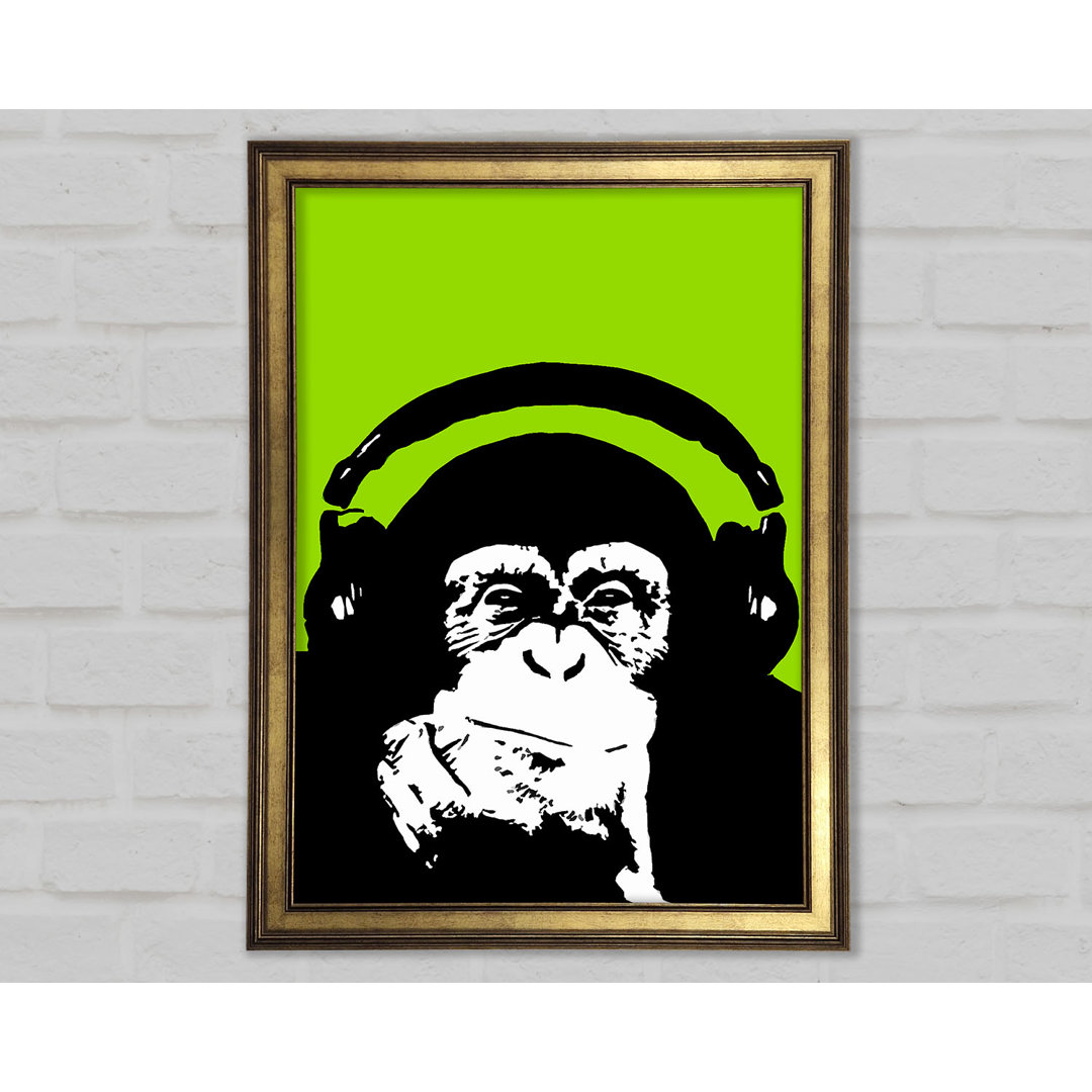 Monkey Dj Gerahmter Druck