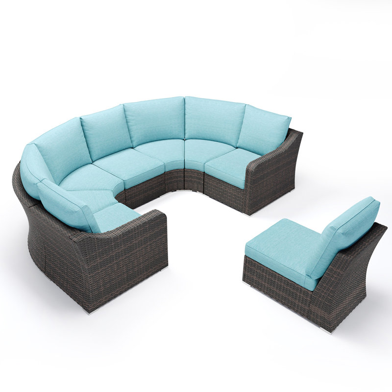  Ensemble de mobilier d'extérieur 8 pièces, 6, Marron foncé