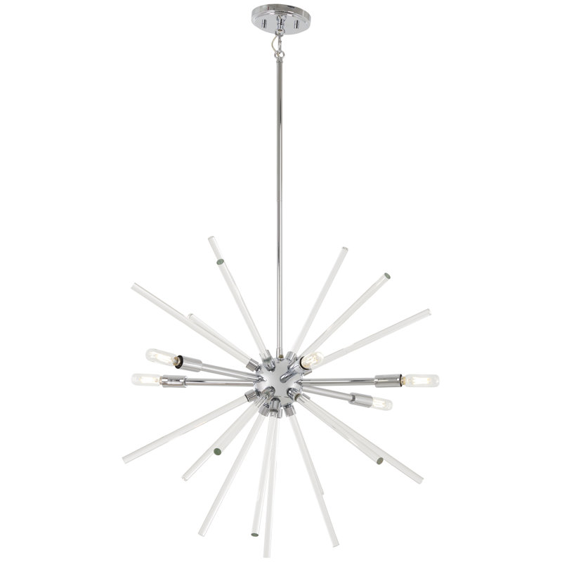 Chrome and Glass 6-Light Sputnik Chandelier