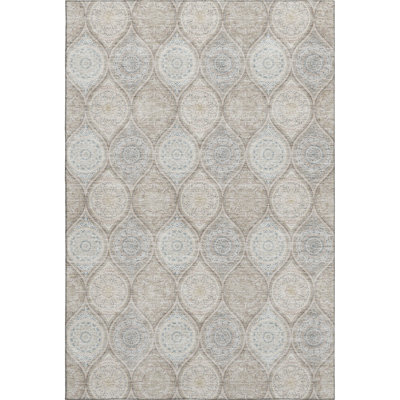 Premium Machine Washable Prisco Taupe Rug
